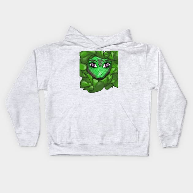 Snake in the garden Kids Hoodie by ArtsyAmber